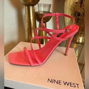 Nine West Neon Pink Strappy Heels